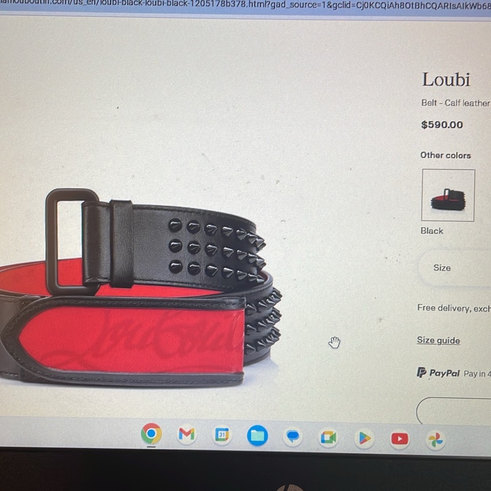 Chritian louboutin calf leather and spikes